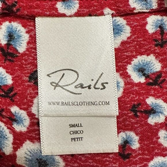 Rails Beaux Top in Red Floral Button Down Top - Picture 10 of 13